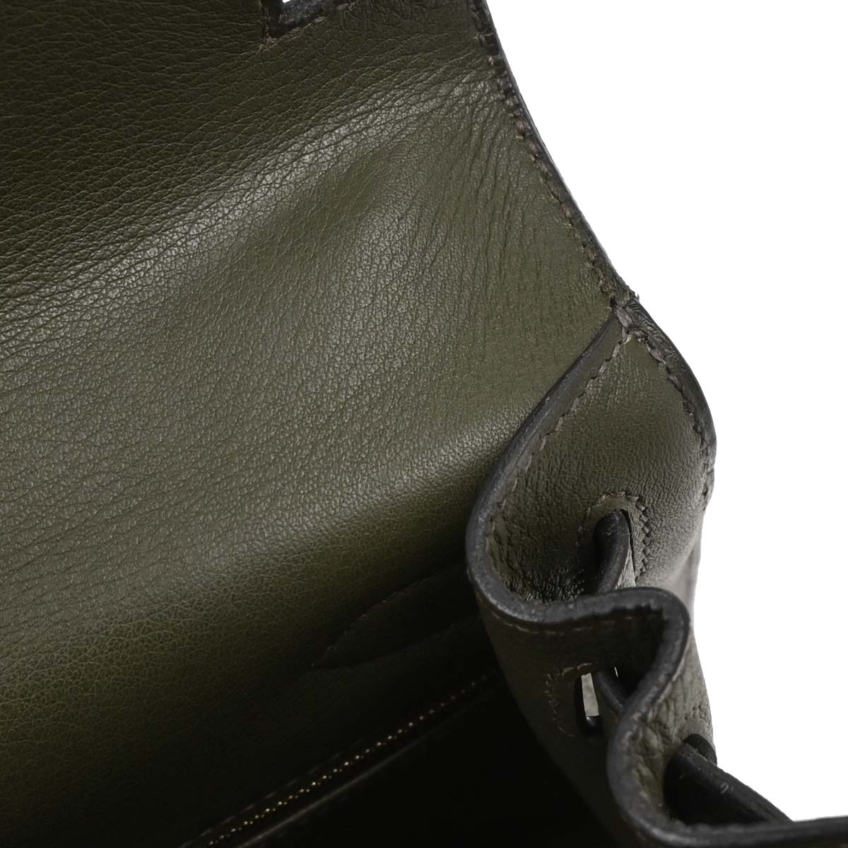 Hermes Green Evergrain Kelly 28 Sellier 2way Shoulder Handbag