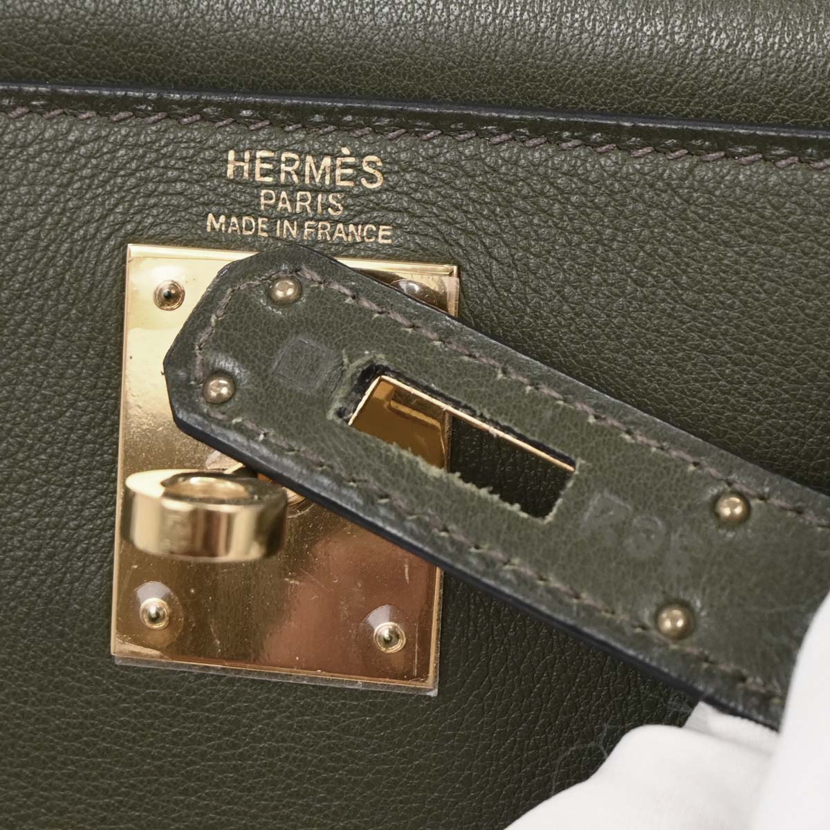 Hermes Green Evergrain Kelly 28 Sellier 2way Shoulder Handbag