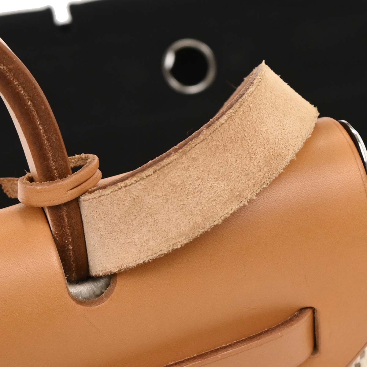 Hermes 2003 Natural Black Toile GM Officier Herbag PM 2 in 1 Handbag