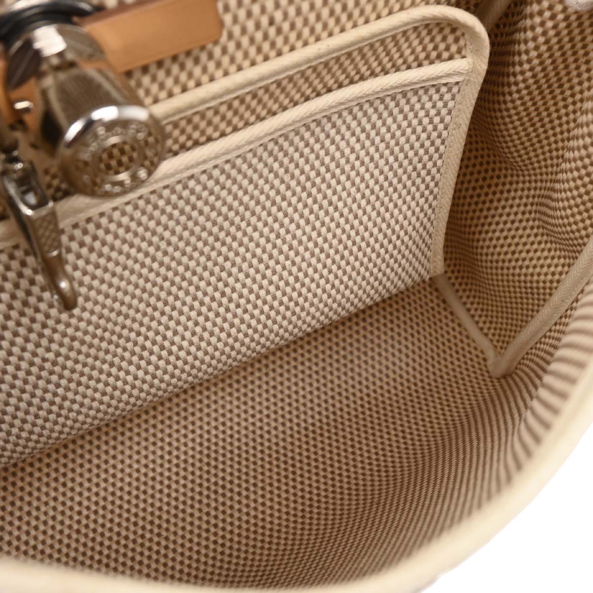 Hermes 2003 Natural Black Toile GM Officier Herbag PM 2 in 1 Handbag