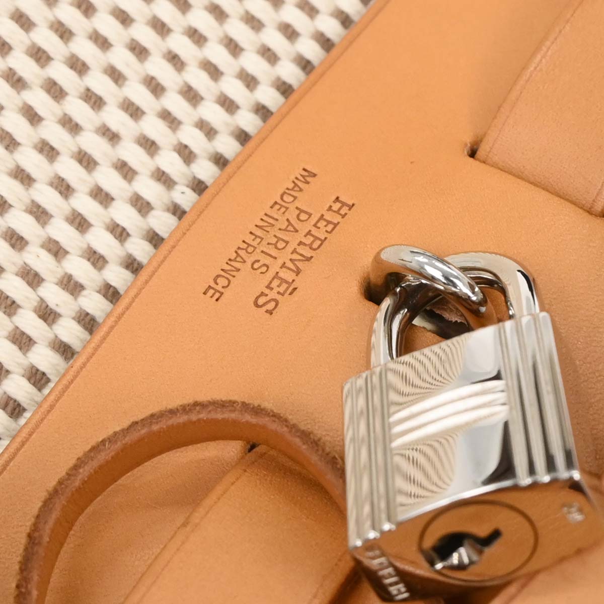 Hermes 2003 Natural Black Toile GM Officier Herbag PM 2 in 1 Handbag