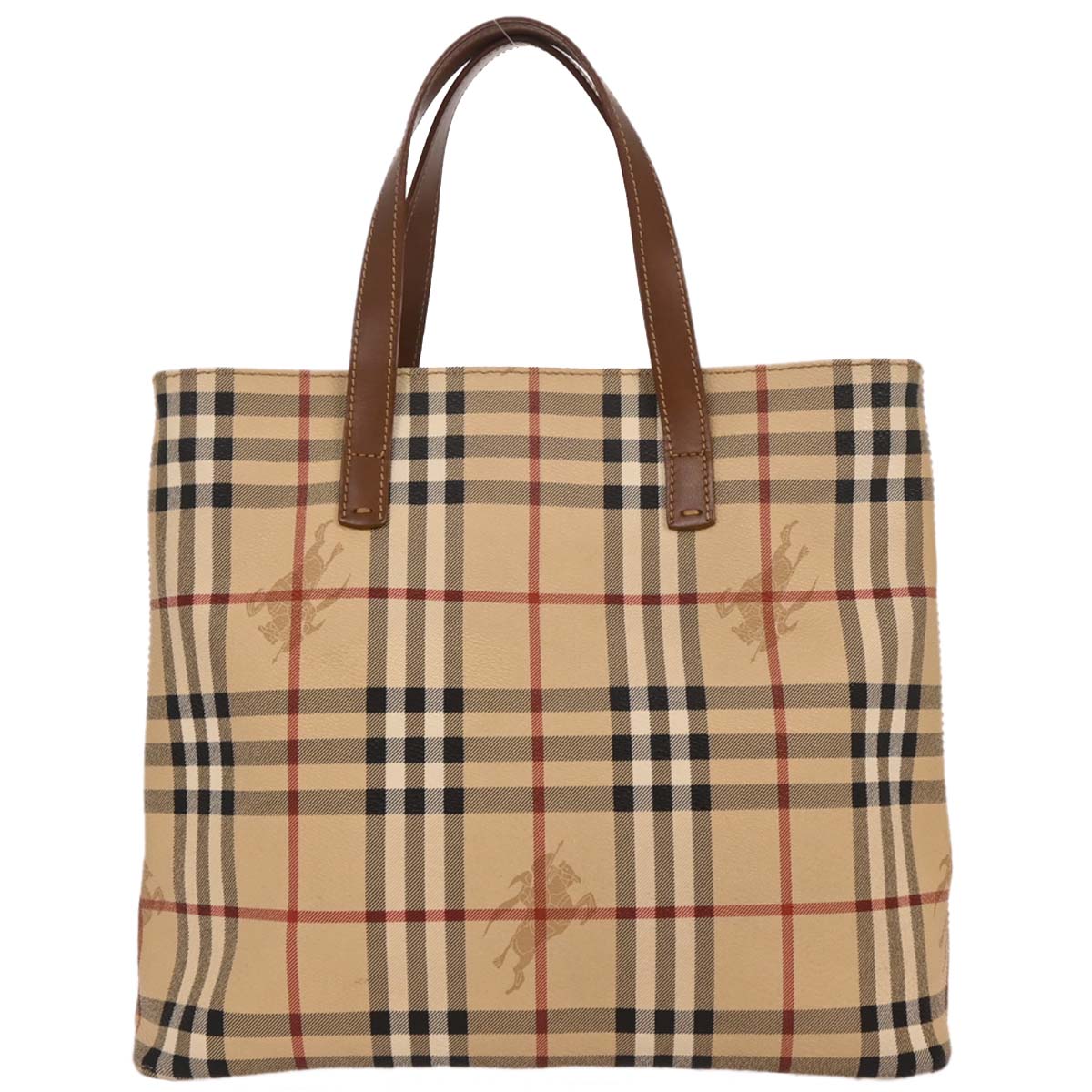 Burberry Beige PVC House Check Tote Handbag