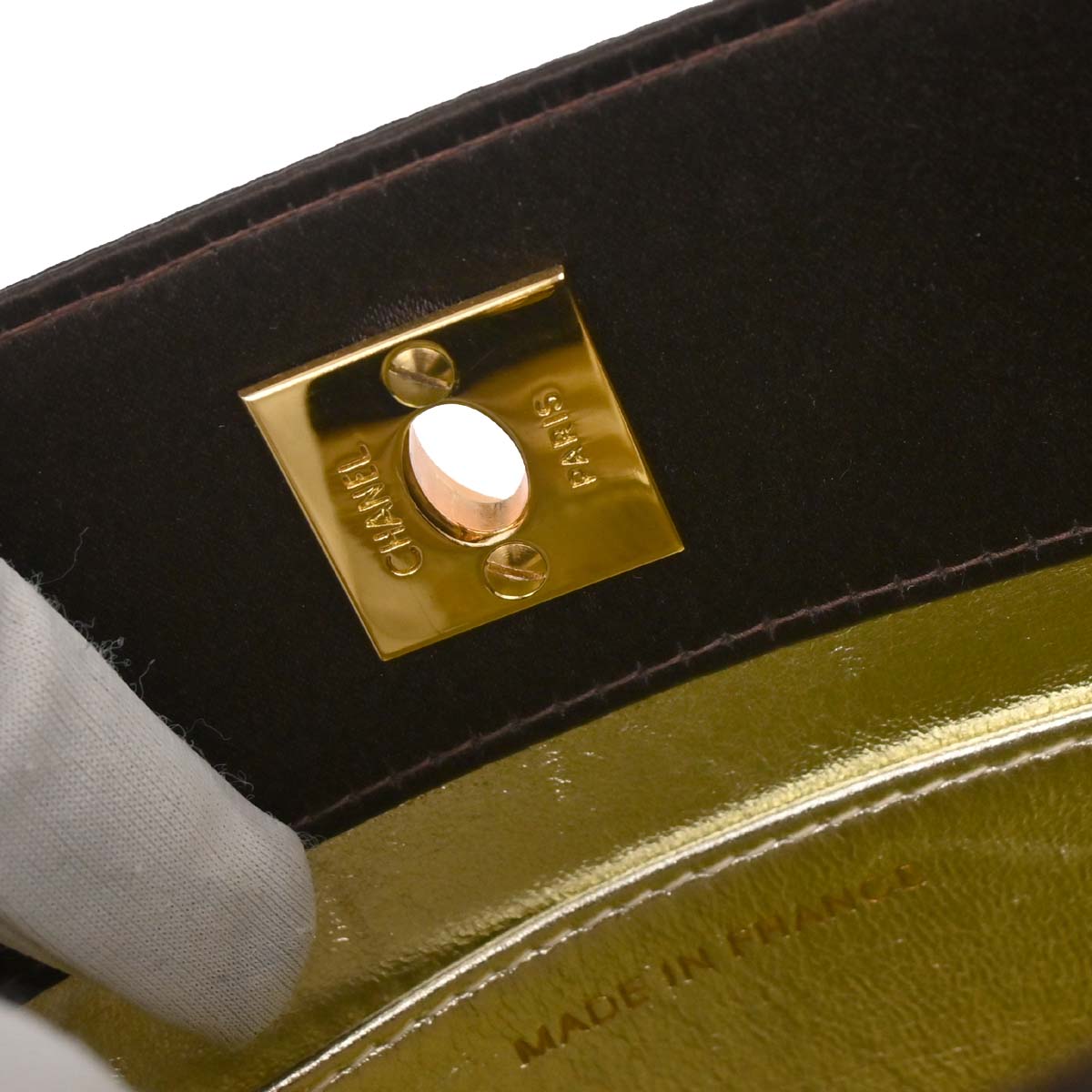 Chanel Brown Satin Shoulder Bag