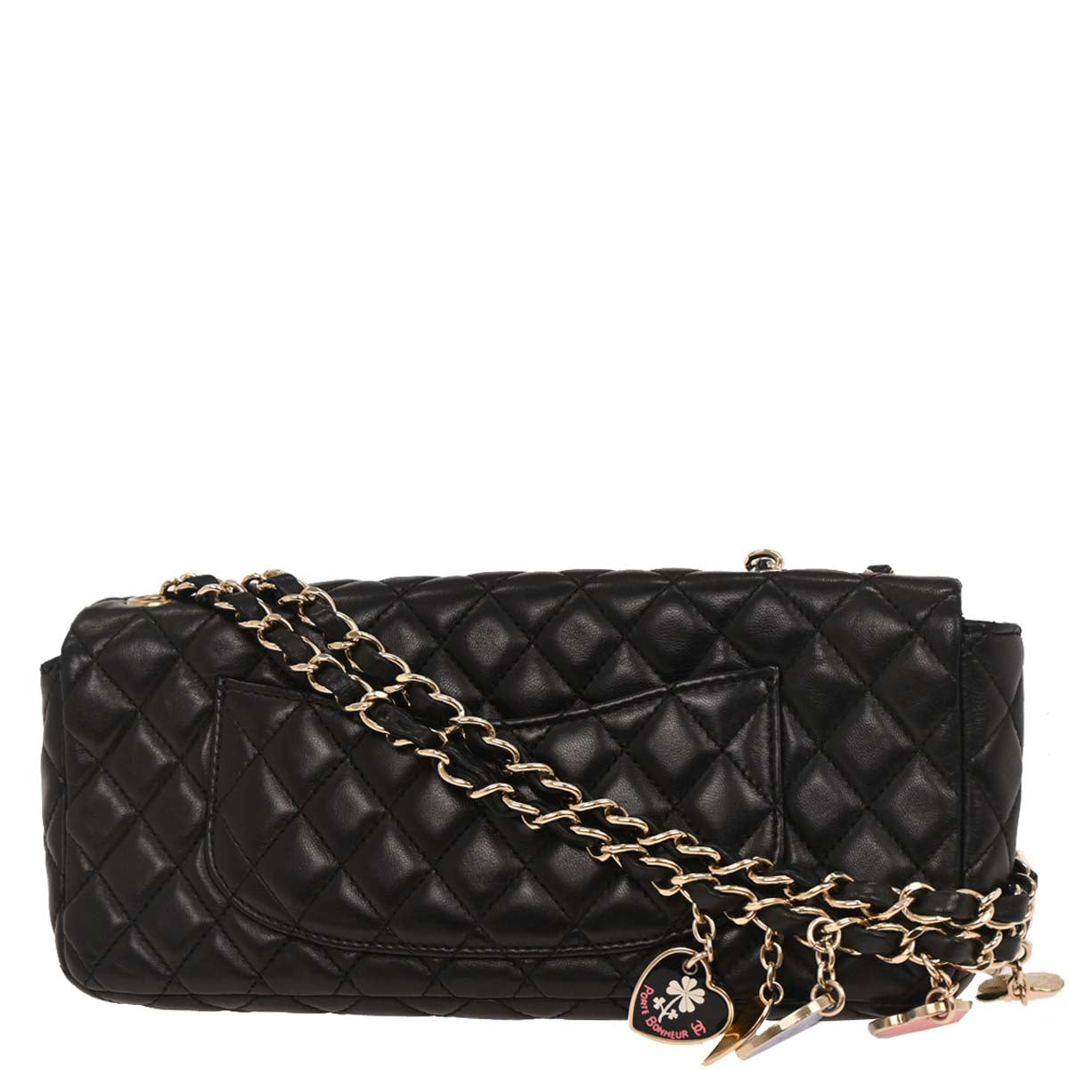 Chanel Black Lambskin Valentine East West Shoulder Bag