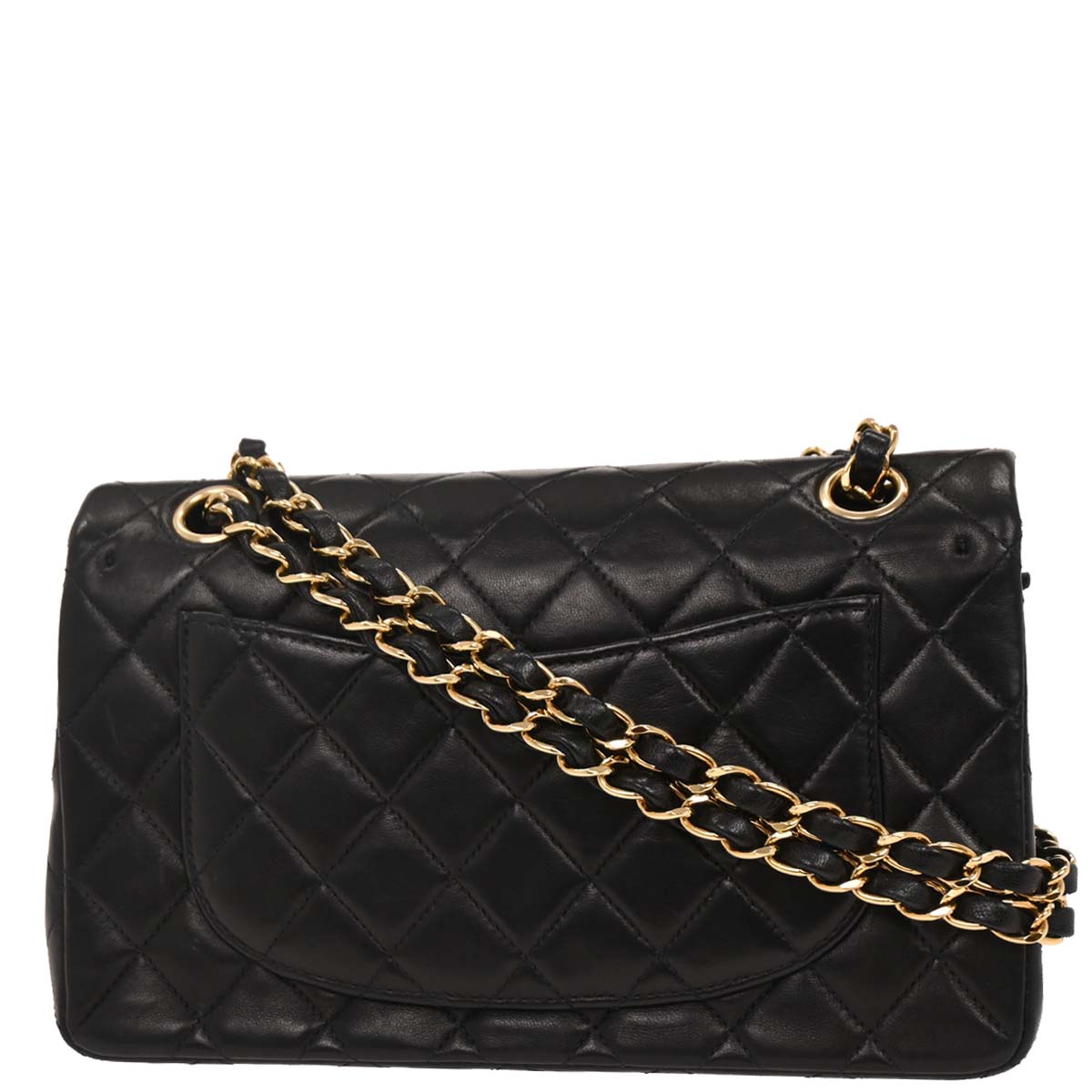 Chanel Black Lambskin Small Classic Double Flap Shoulder Bag