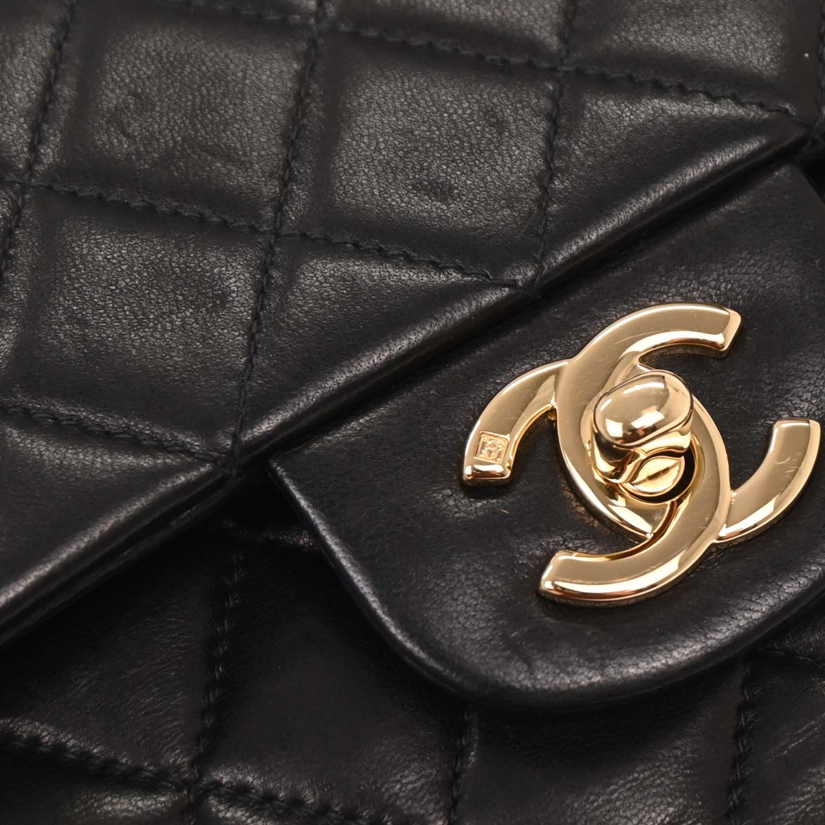Chanel Black Lambskin Small Classic Double Flap Shoulder Bag