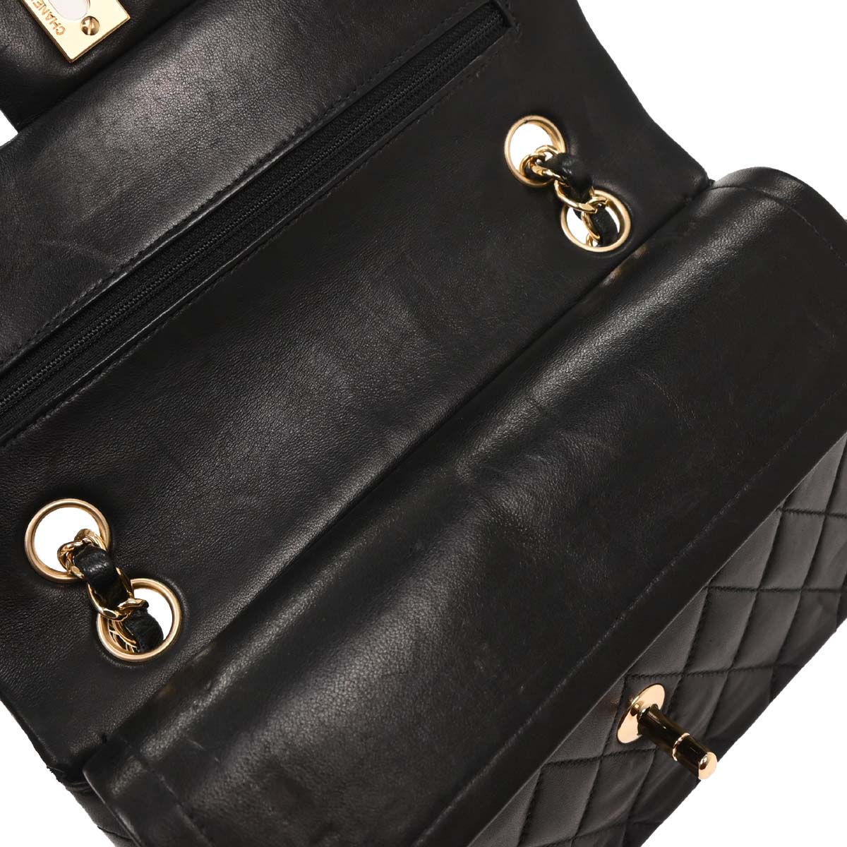 Chanel Black Lambskin Small Classic Double Flap Shoulder Bag