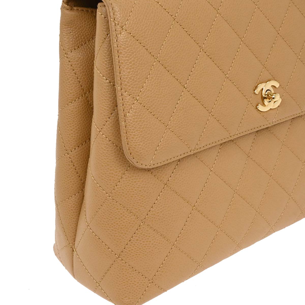 Chanel Beige Caviar Top Handle Handbag