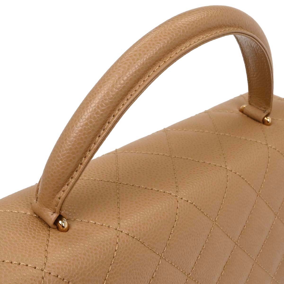 Chanel Beige Caviar Top Handle Handbag