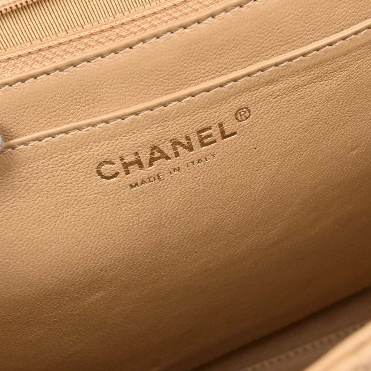 Chanel Beige Caviar Top Handle Handbag