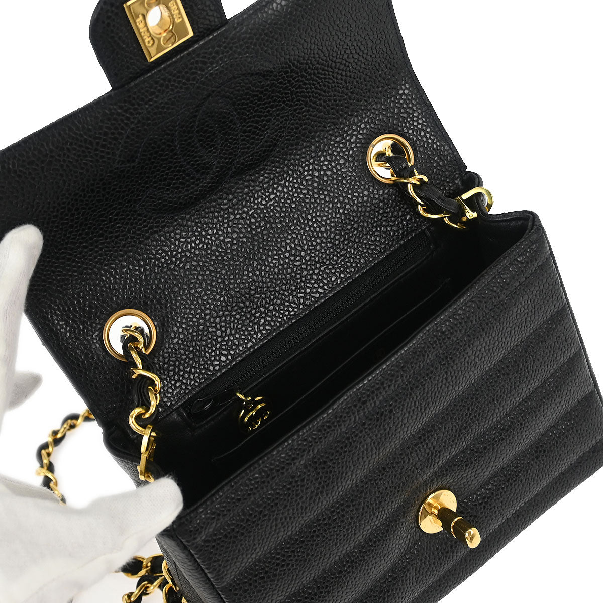 Chanel Black Caviar Mini Classic Square Flap Bag