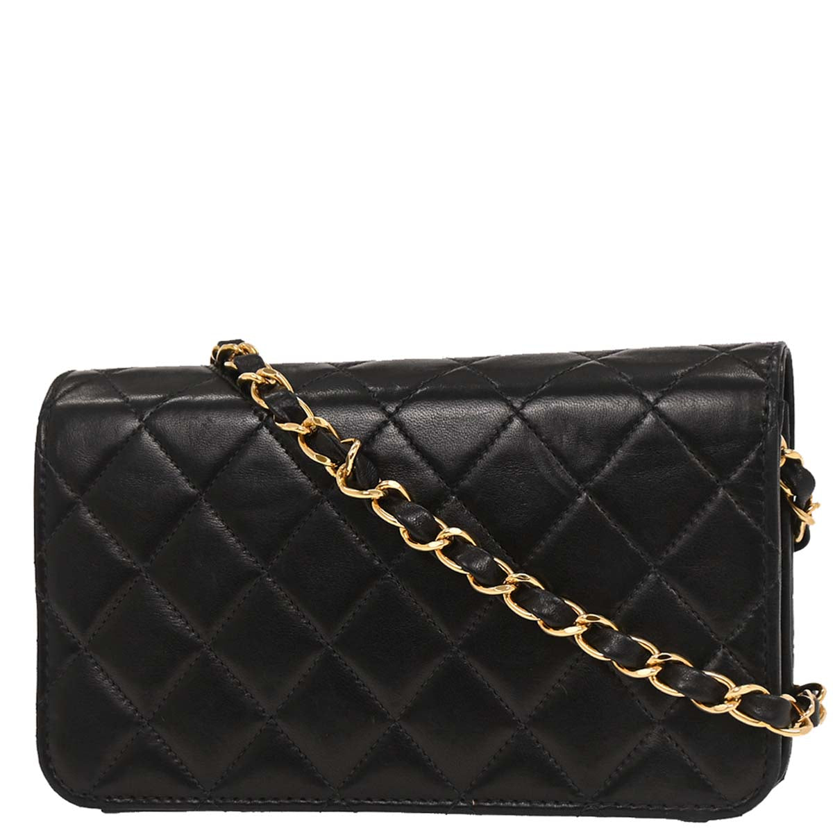 Chanel Black Lambskin Turnlock Mini Full Flap Shoulder Bag
