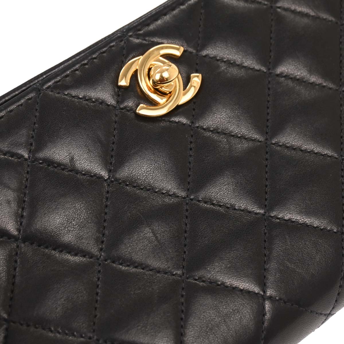Chanel Black Lambskin Turnlock Mini Full Flap Shoulder Bag