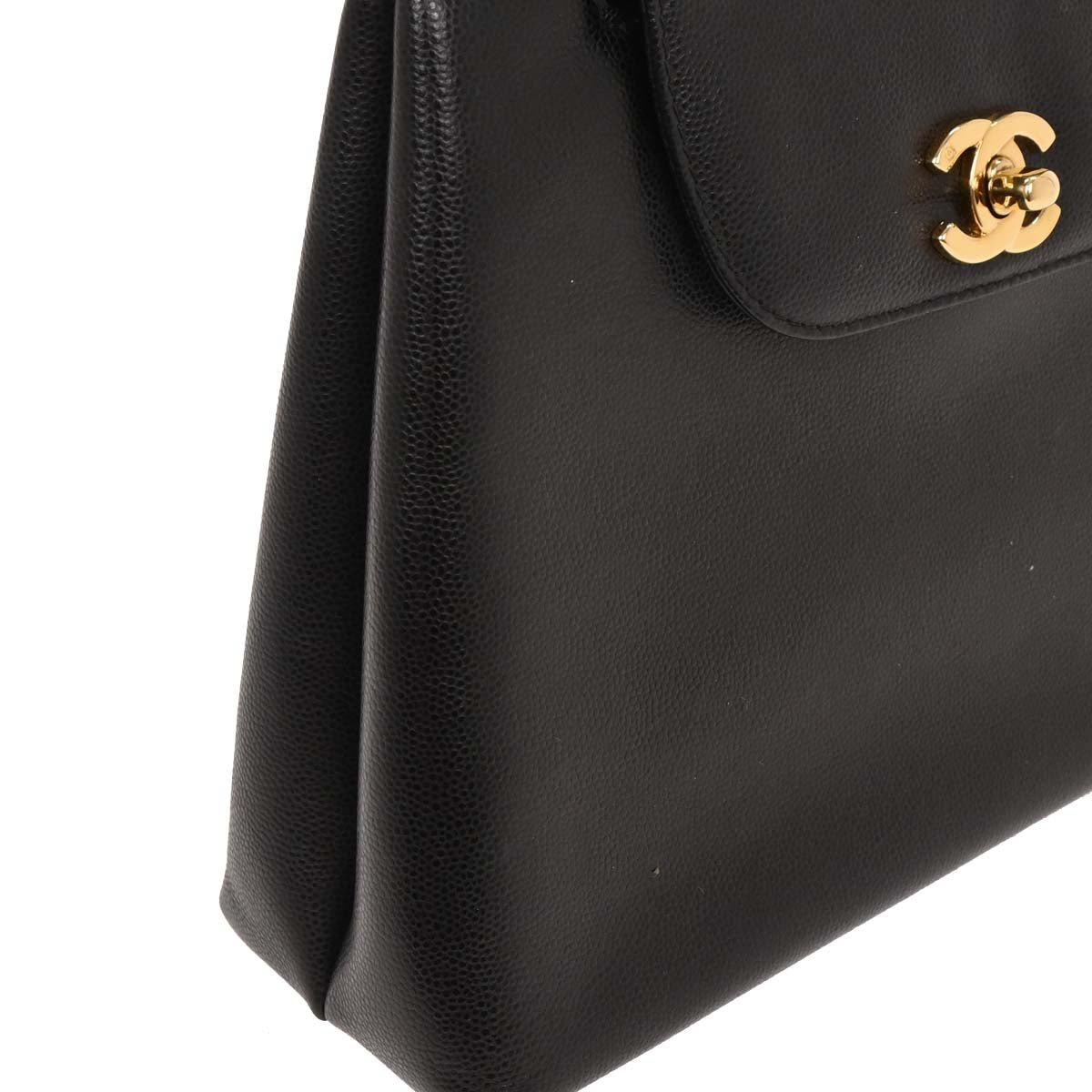 Chanel Beige Caviar Top Handle Handbag