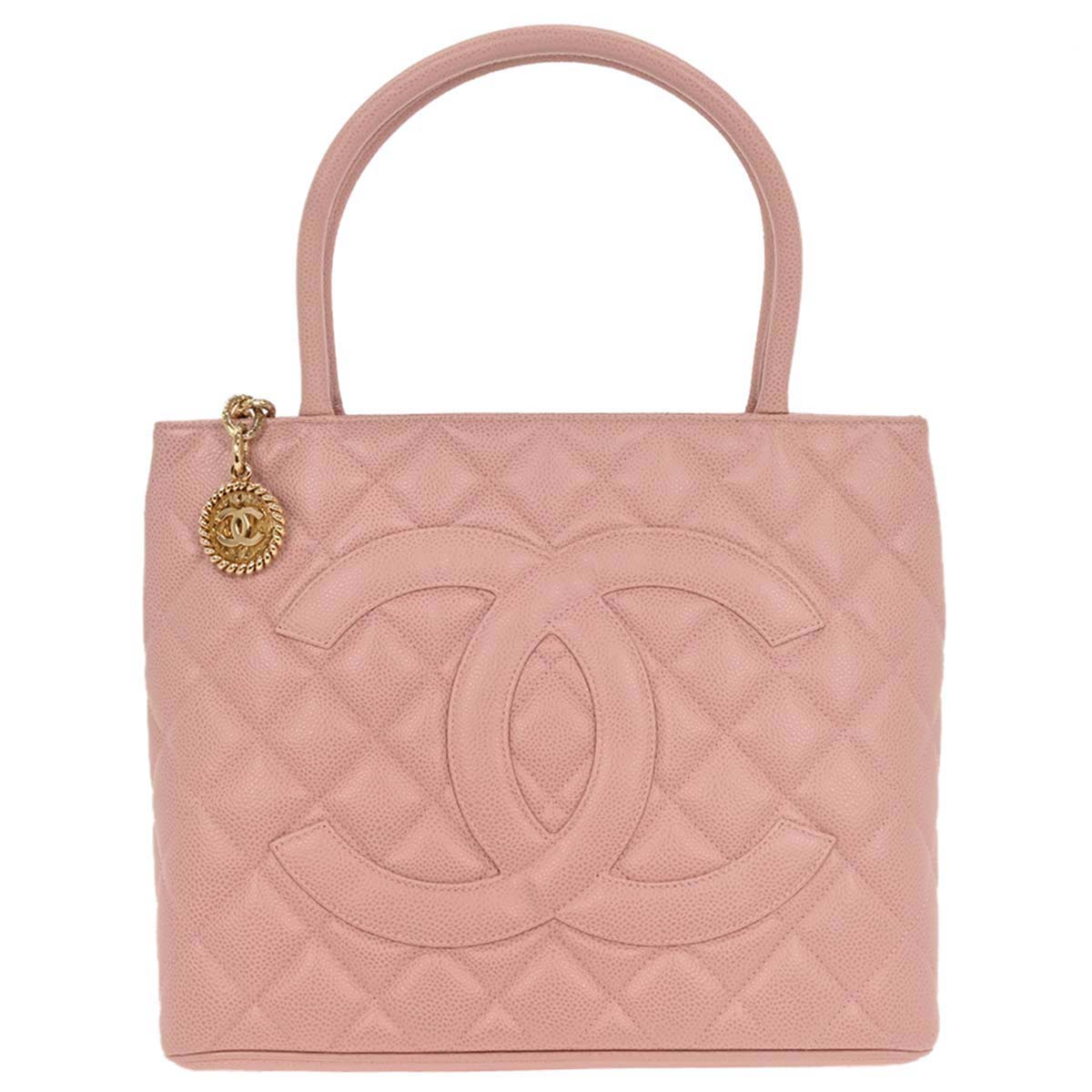 Chanel Pink Caviar Medallion Tote Handbag