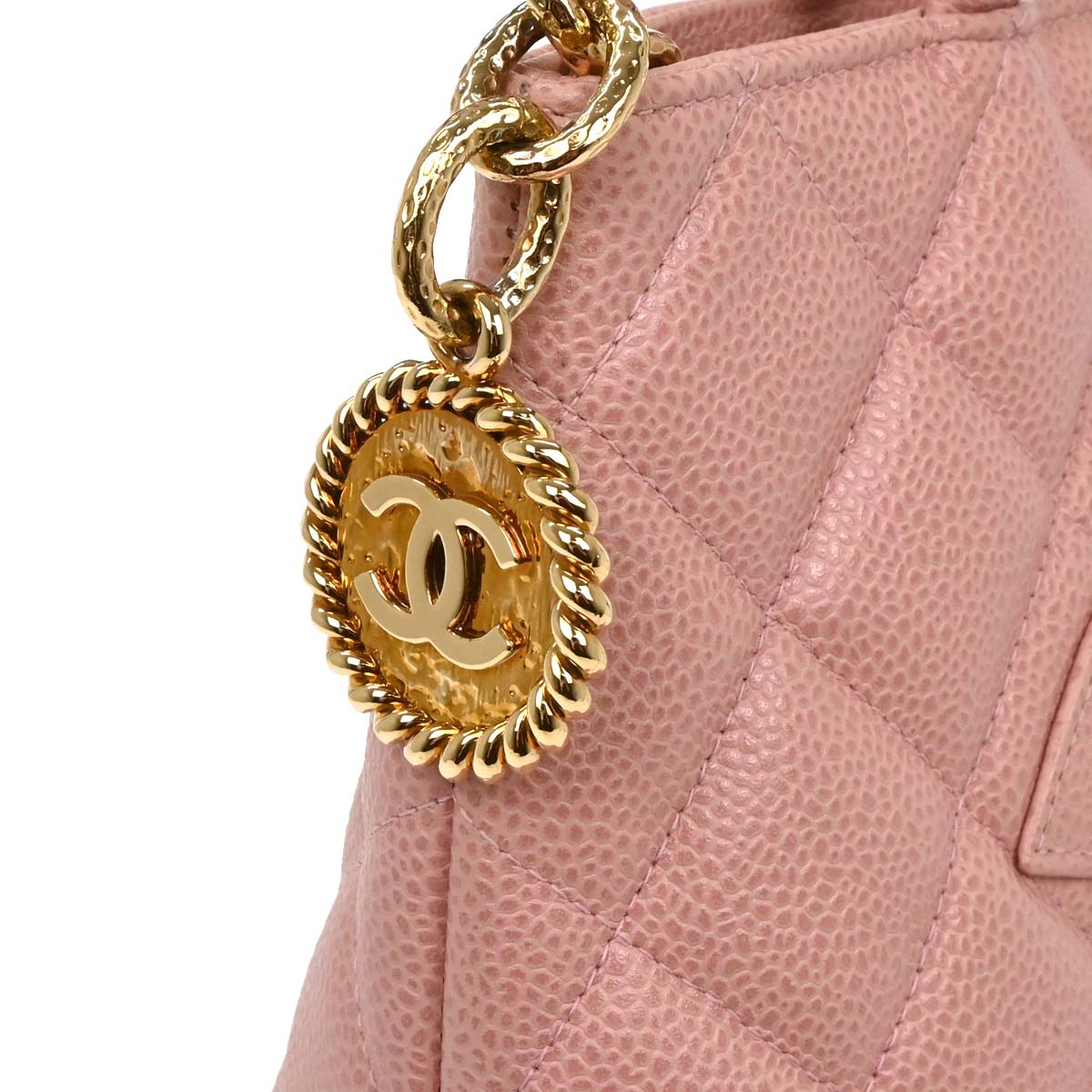 Chanel Pink Caviar Medallion Tote Handbag