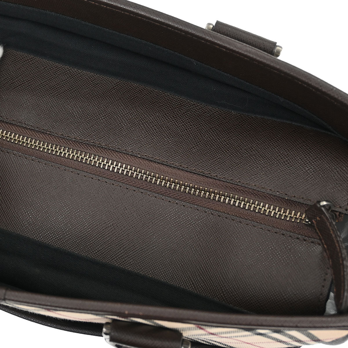 Burberry Beige Canvas Burberry Check Tote Handbag