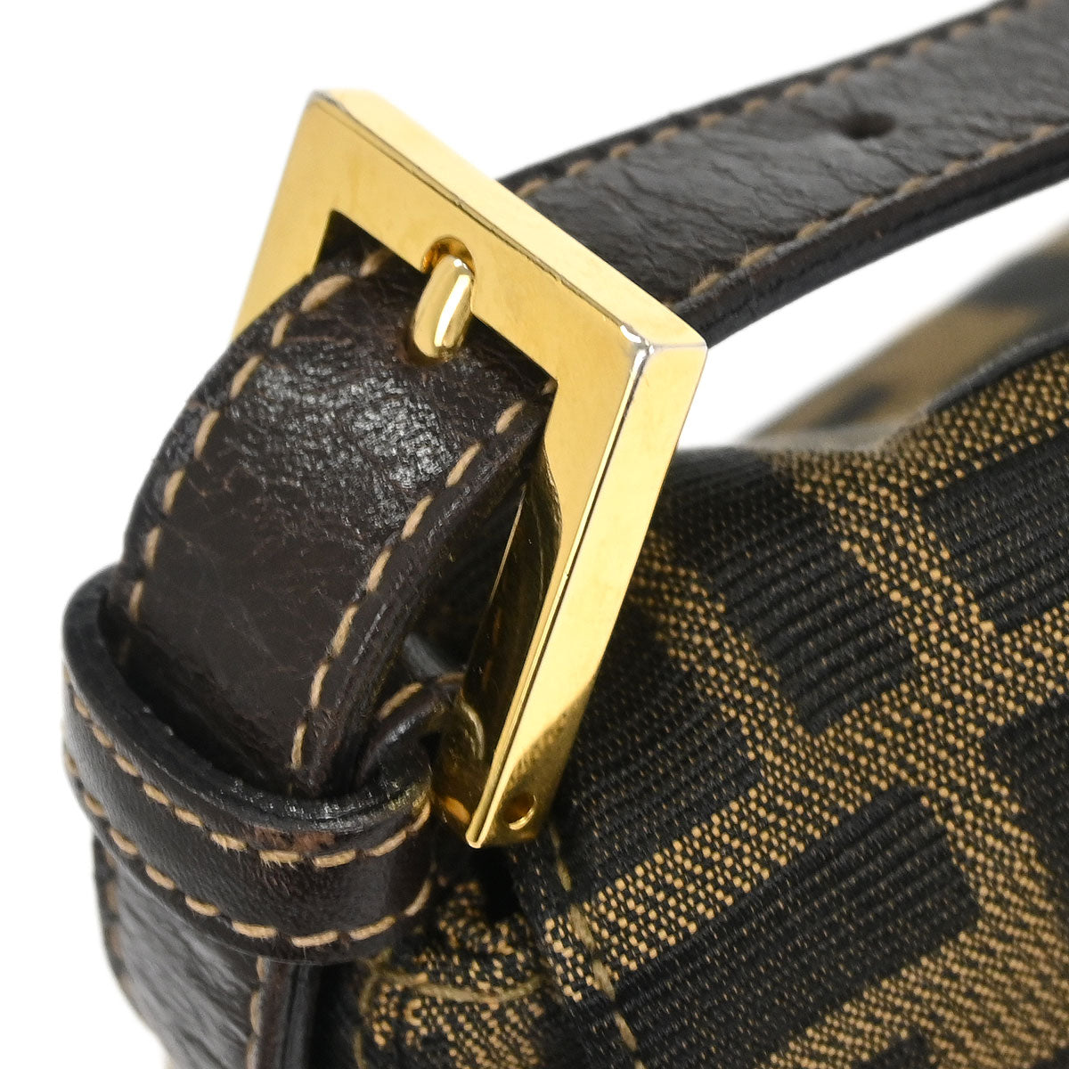 Fendi Brown Canvas Zucca Mamma Baguette Handbag