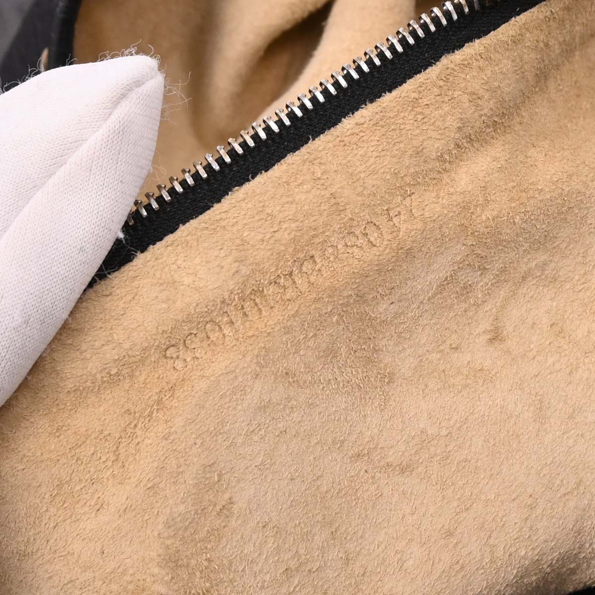 Fendi Black Leather Stitch Baguette Handbag