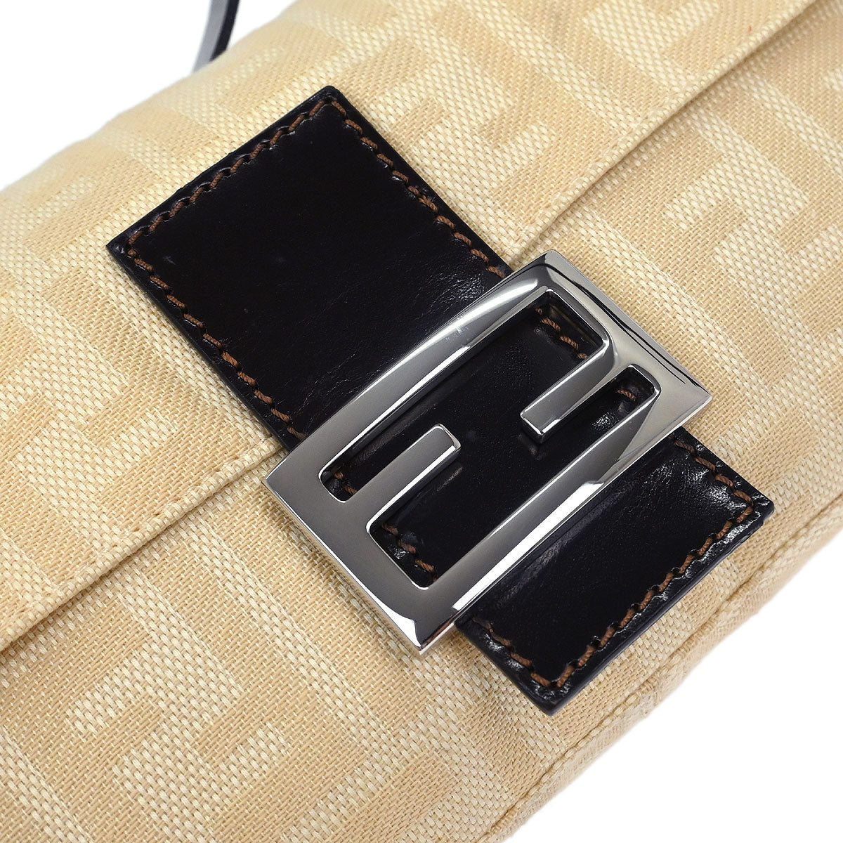 Fendi Beige Zucca Baguette Handbag
