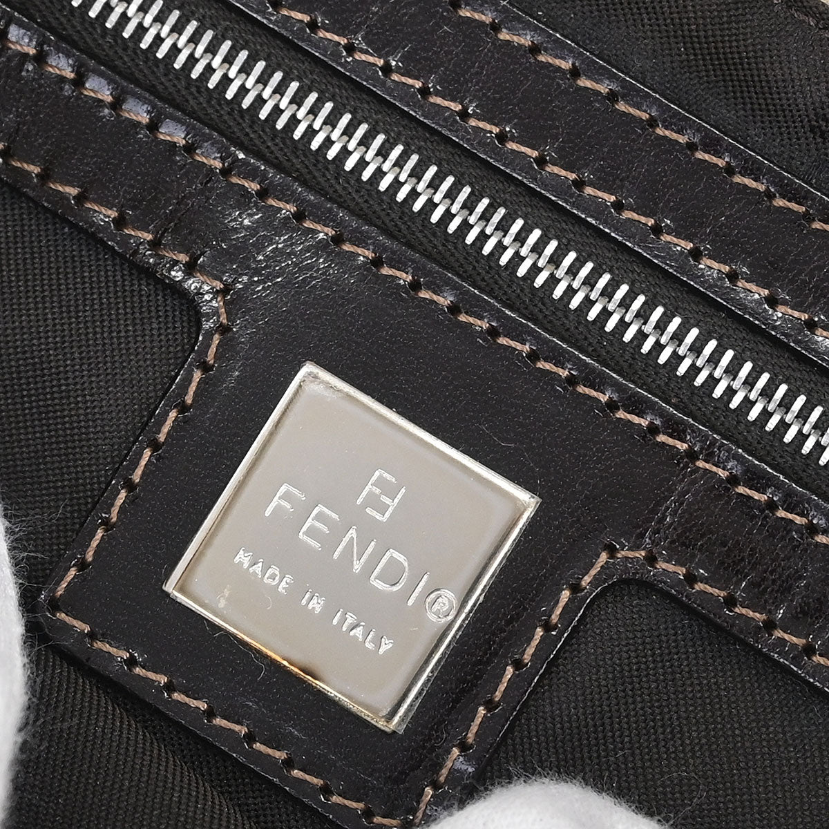 Fendi Beige Zucca Baguette Handbag