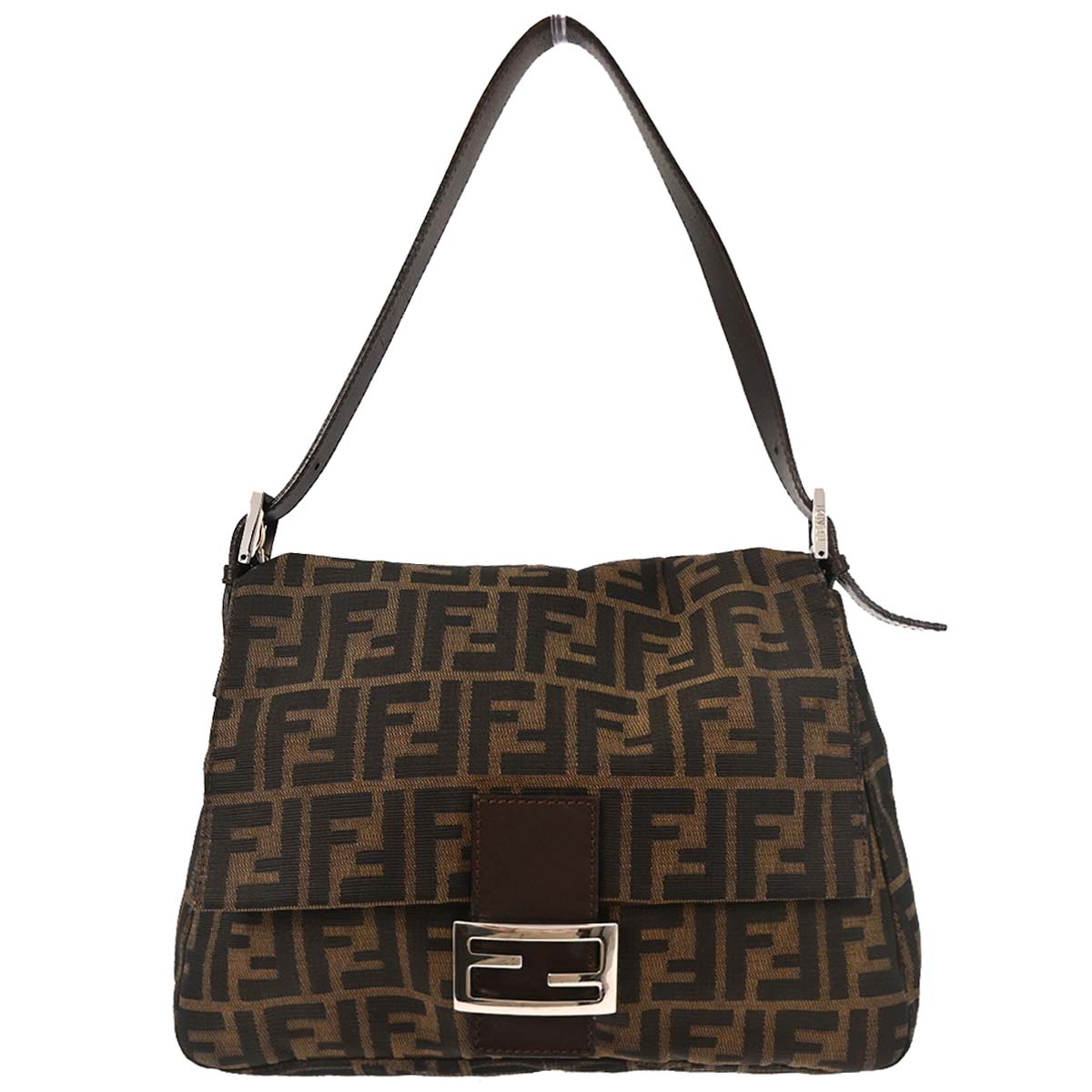 Fendi Brown Canvas Zucca Mamma Baguette Handbag