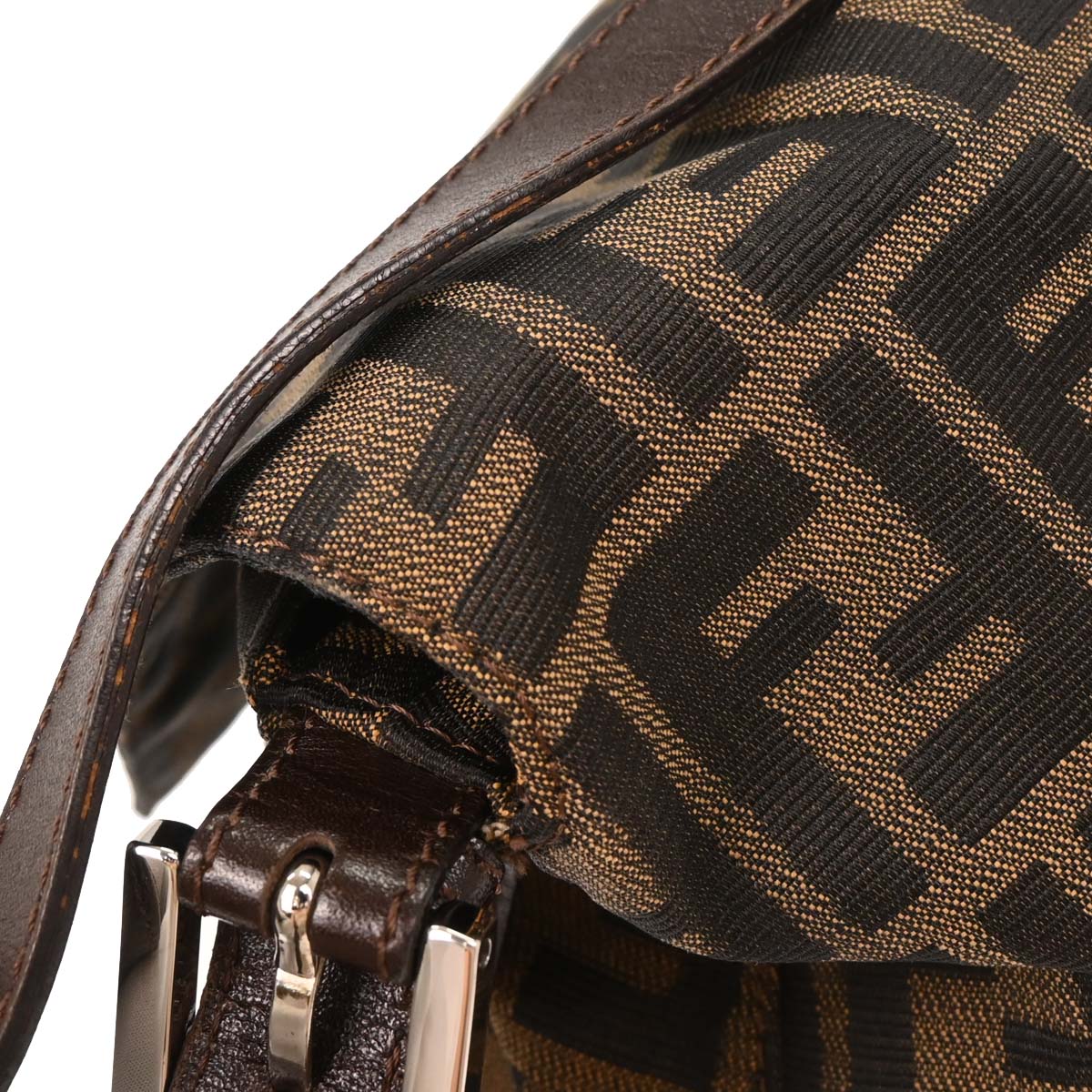 Fendi Brown Canvas Zucca Mamma Baguette Handbag
