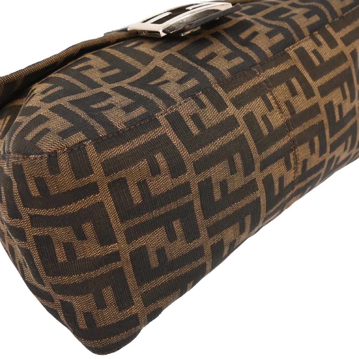 Fendi Brown Canvas Zucca Mamma Baguette Handbag