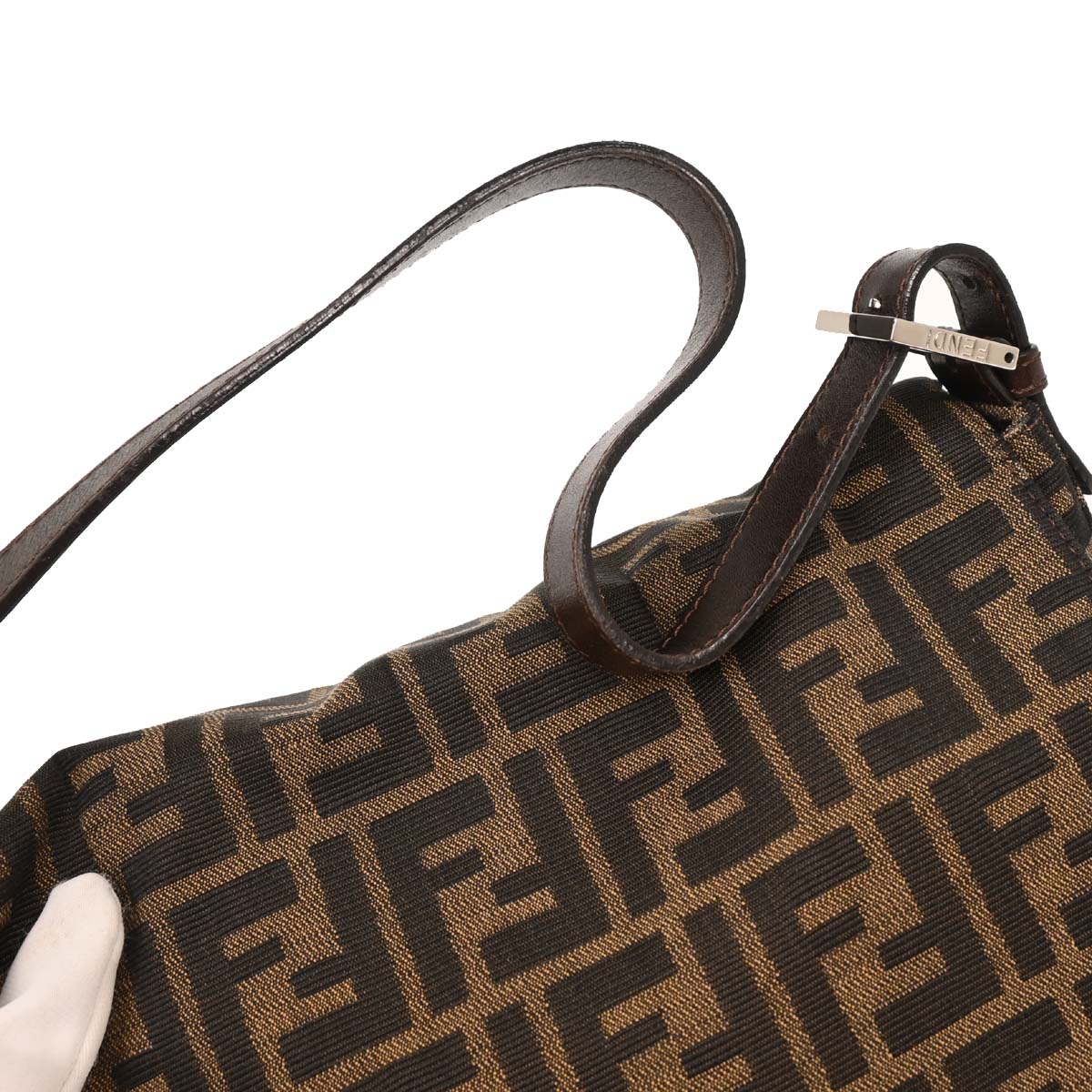 Fendi Brown Canvas Zucca Mamma Baguette Handbag