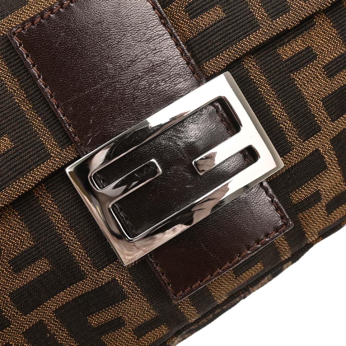 Fendi Brown Canvas Zucca Mamma Baguette Handbag