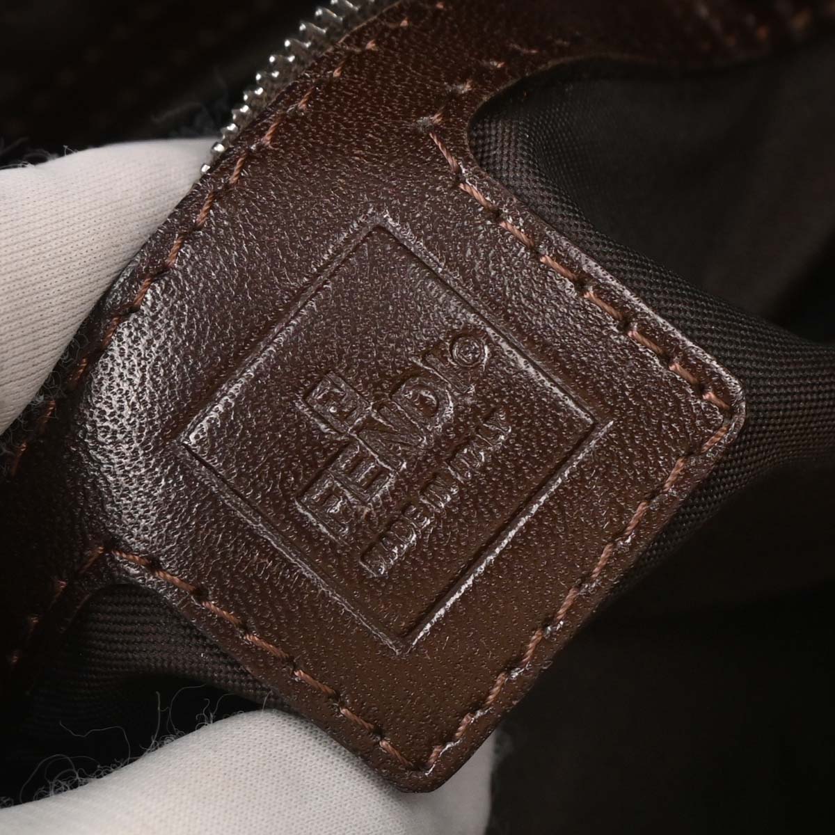 Fendi Brown Canvas Zucca Mamma Baguette Handbag