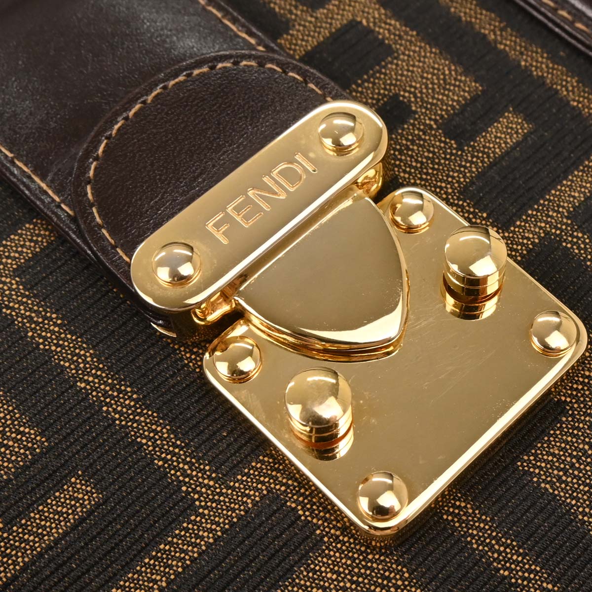 Fendi Brown Zucca 2way Shoulder Tote Handbag