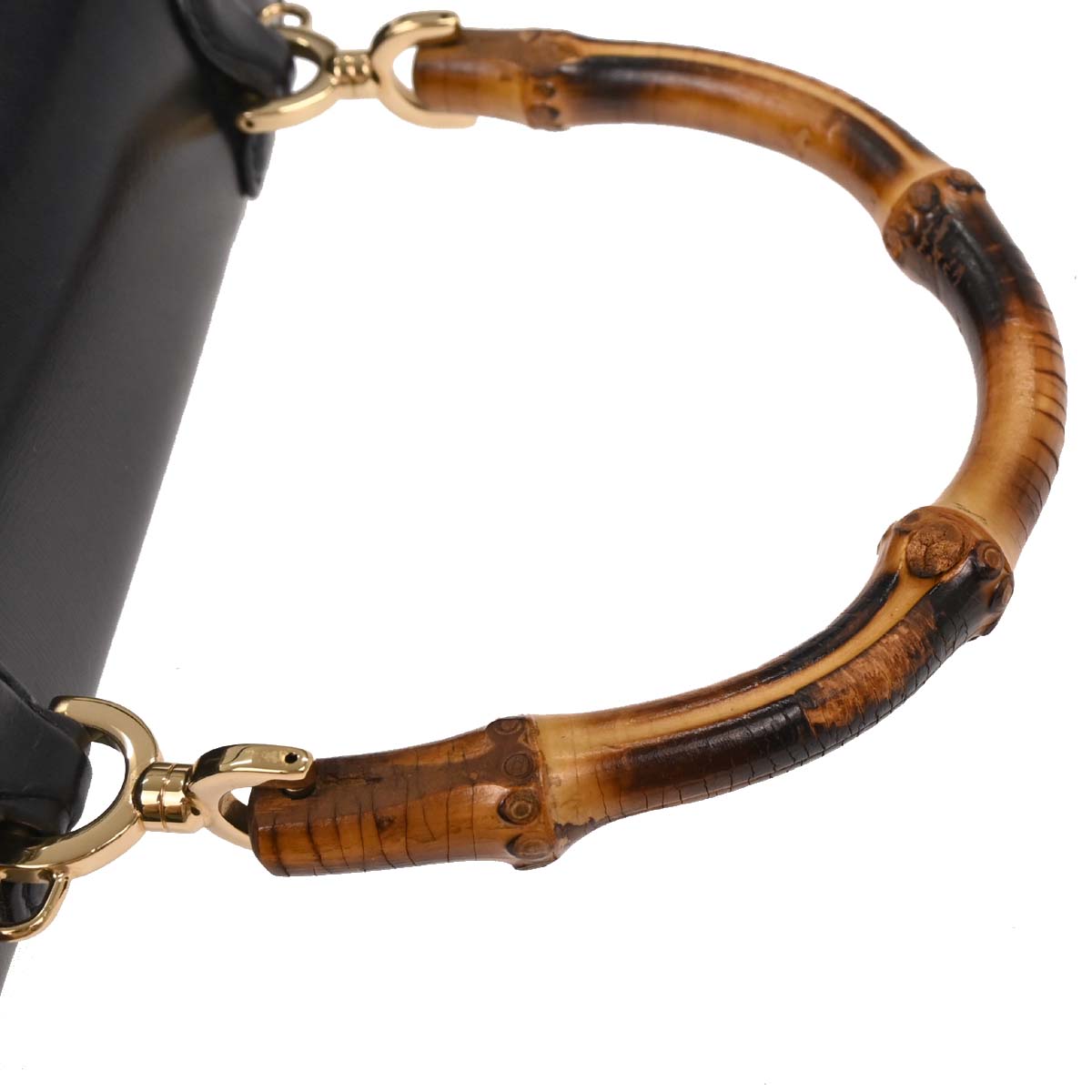 Gucci Black Bamboo 2way Shoulder Handbag