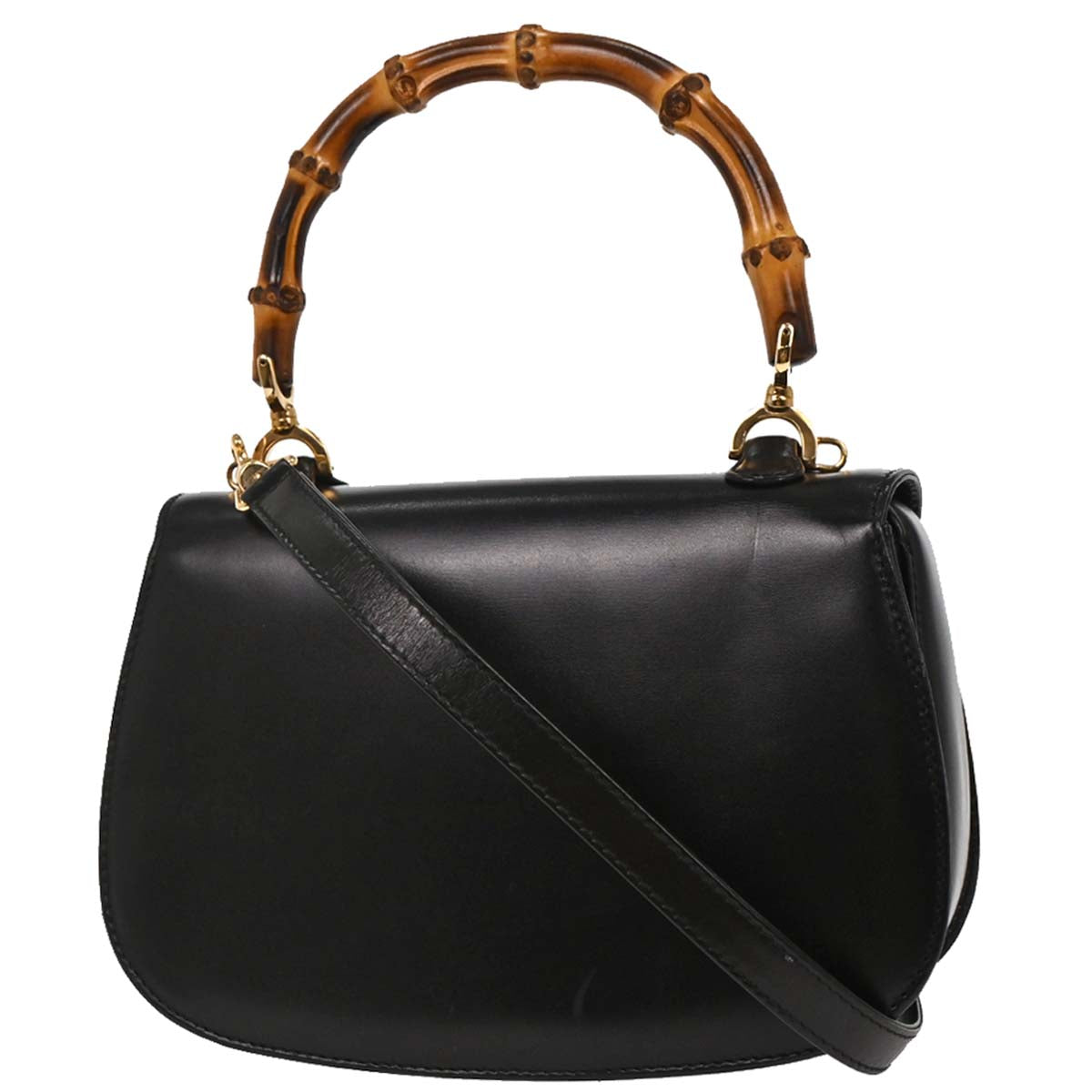 Gucci Black Bamboo 2way Shoulder Handbag