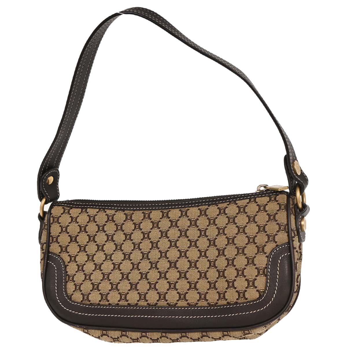 Celine Brown Canvas Macadam Handbag