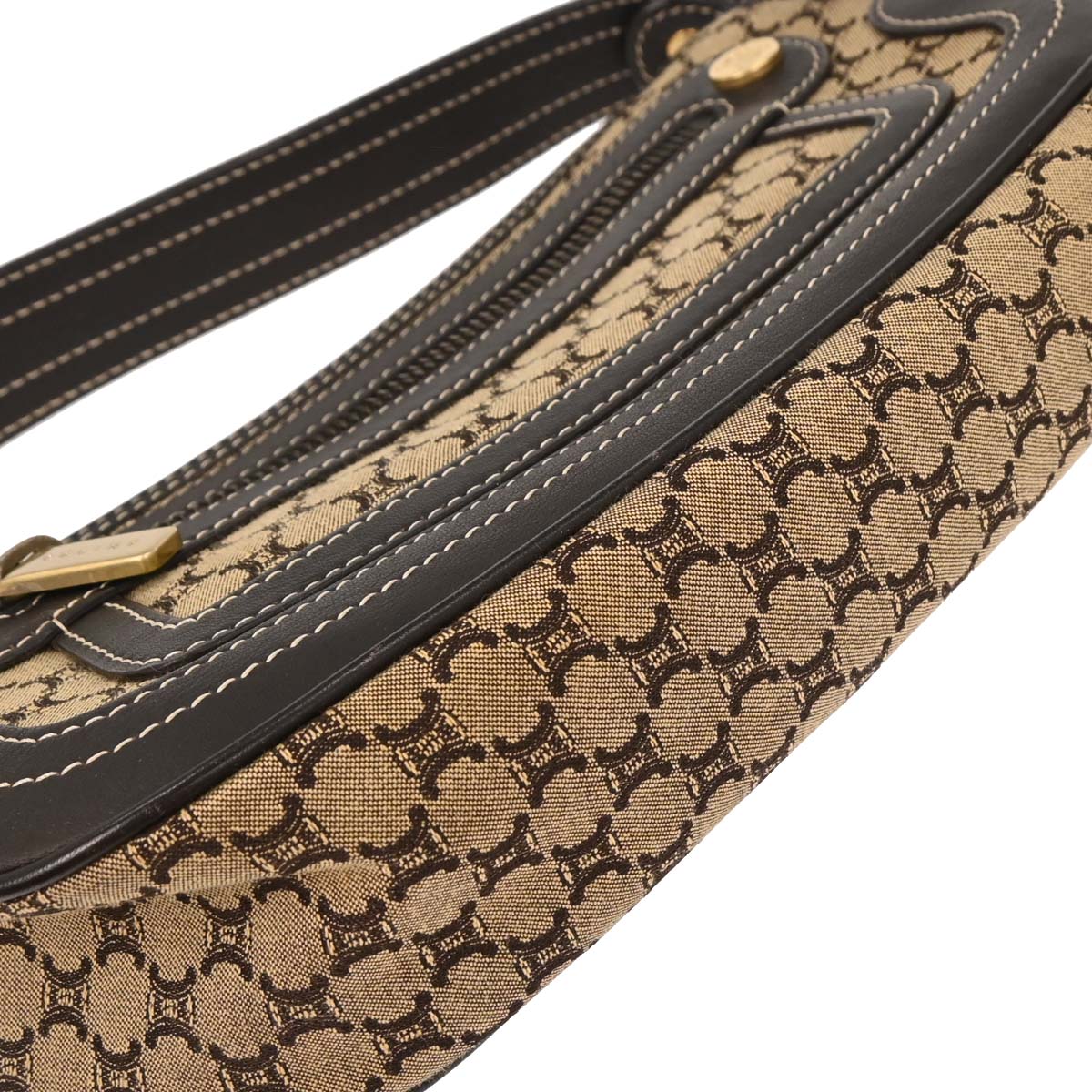 Celine Brown Canvas Macadam Handbag