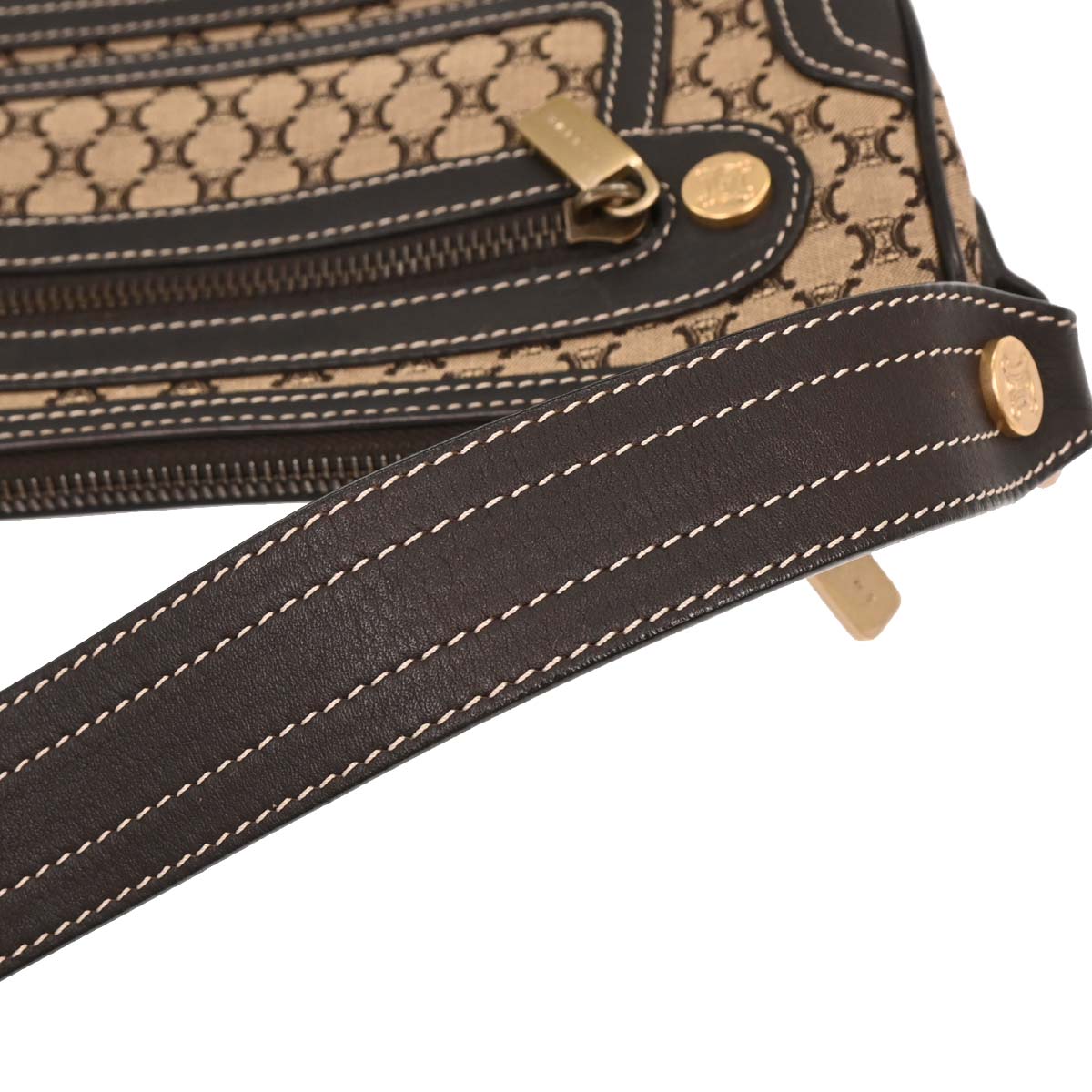 Celine Brown Canvas Macadam Handbag