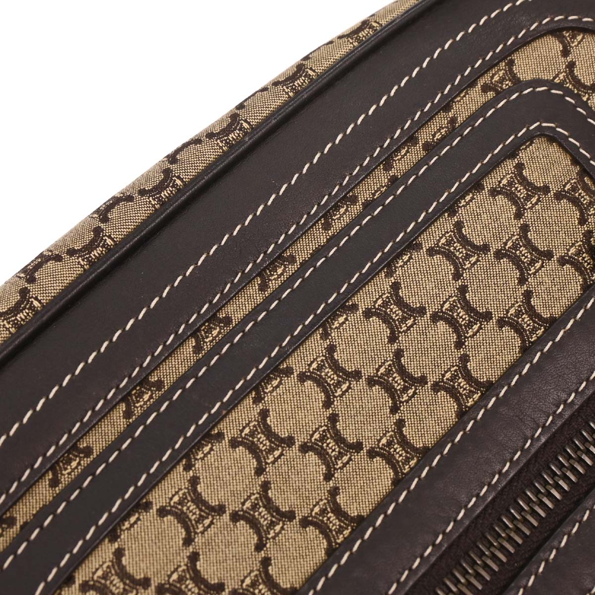 Celine Brown Canvas Macadam Handbag
