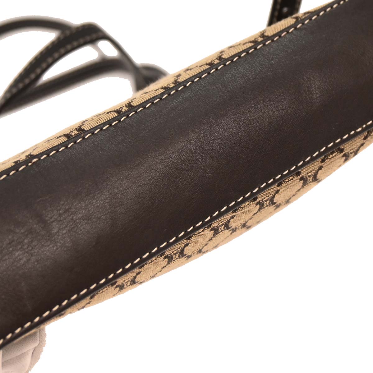 Celine Beige Canvas Macadam Shoulder Bag