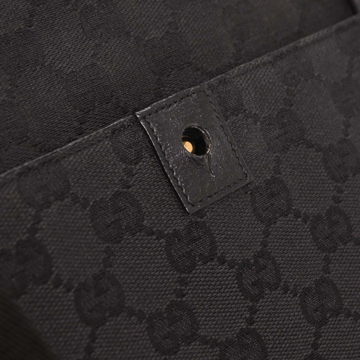 Gucci Black Canvas GG Messenger Shoulder Bag