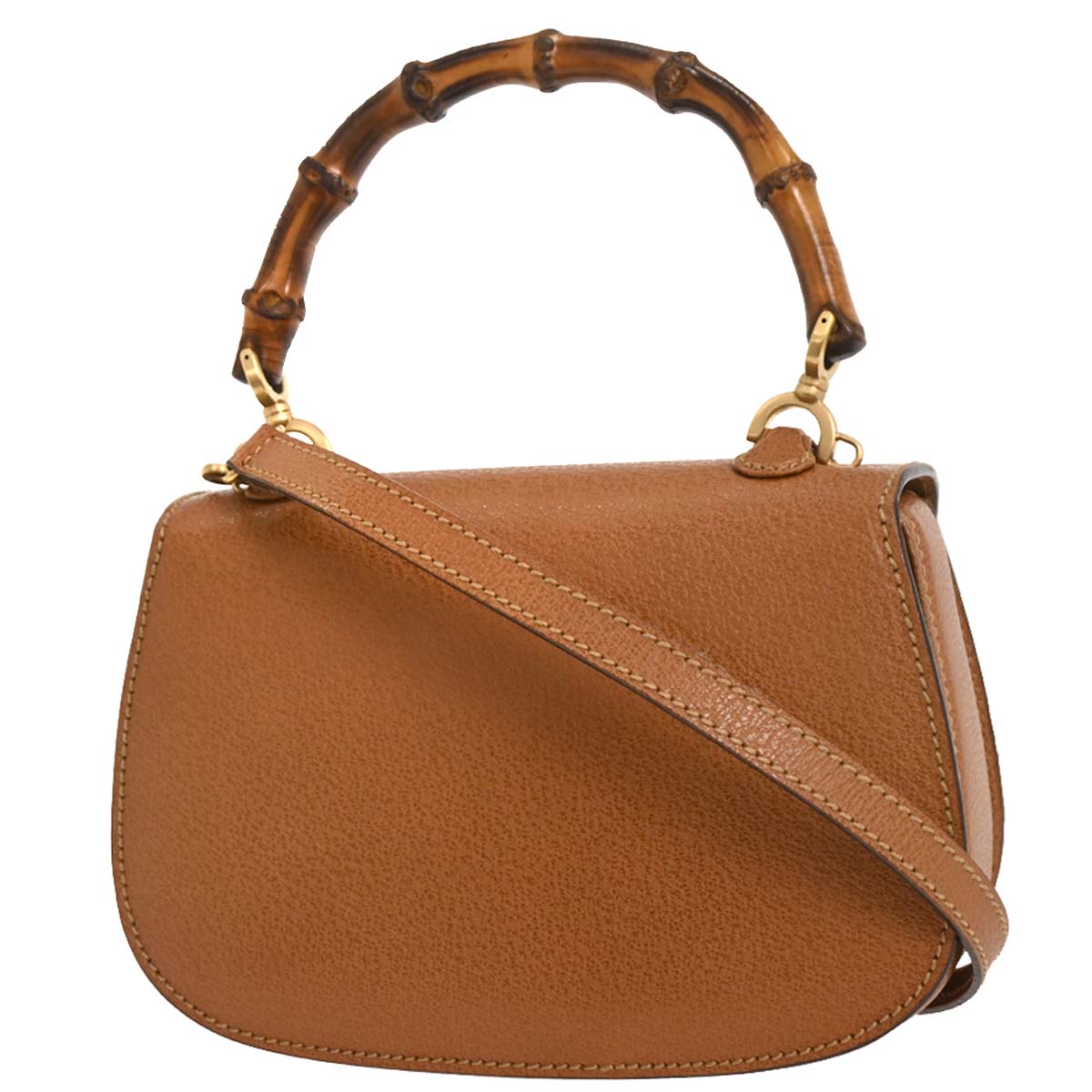 Gucci Brown Pigskin Bamboo 2way Shoulder Handbag