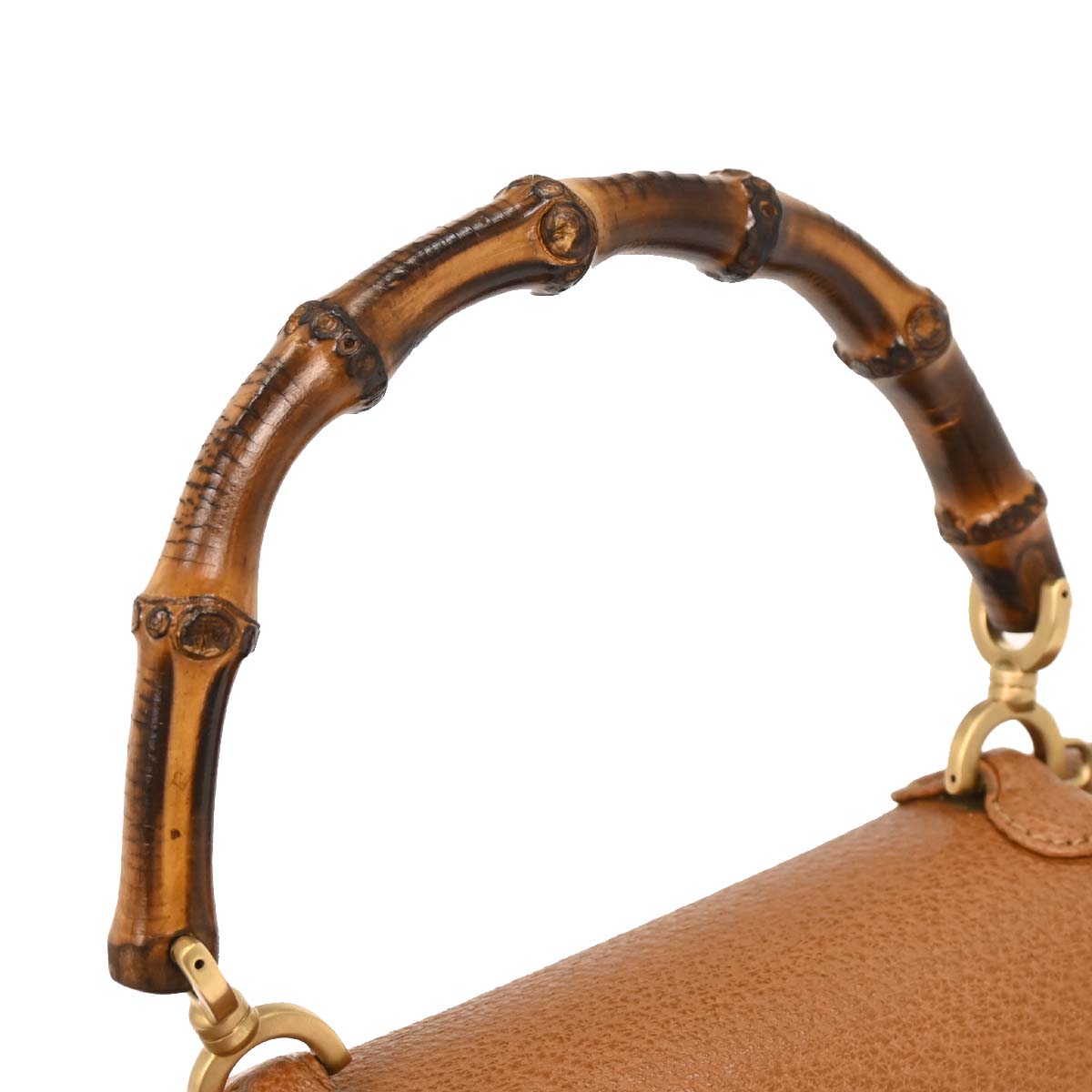 Gucci Brown Pigskin Bamboo 2way Shoulder Handbag
