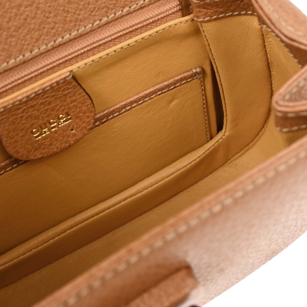 Gucci Brown Pigskin Bamboo 2way Shoulder Handbag