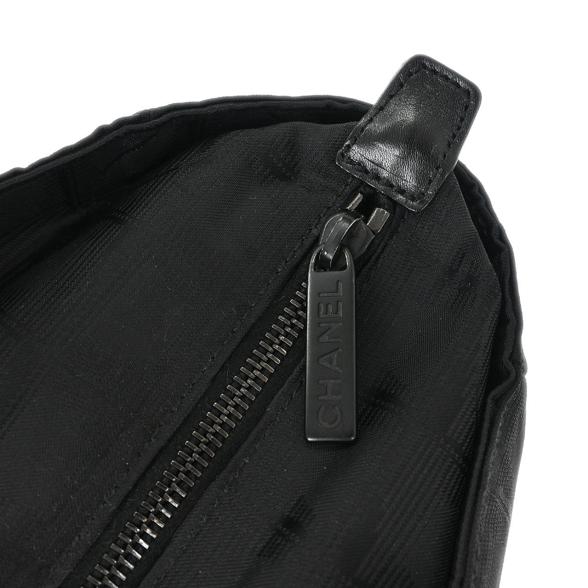 Chanel Black Jacquard Nylon Travel Line Tote Handbag