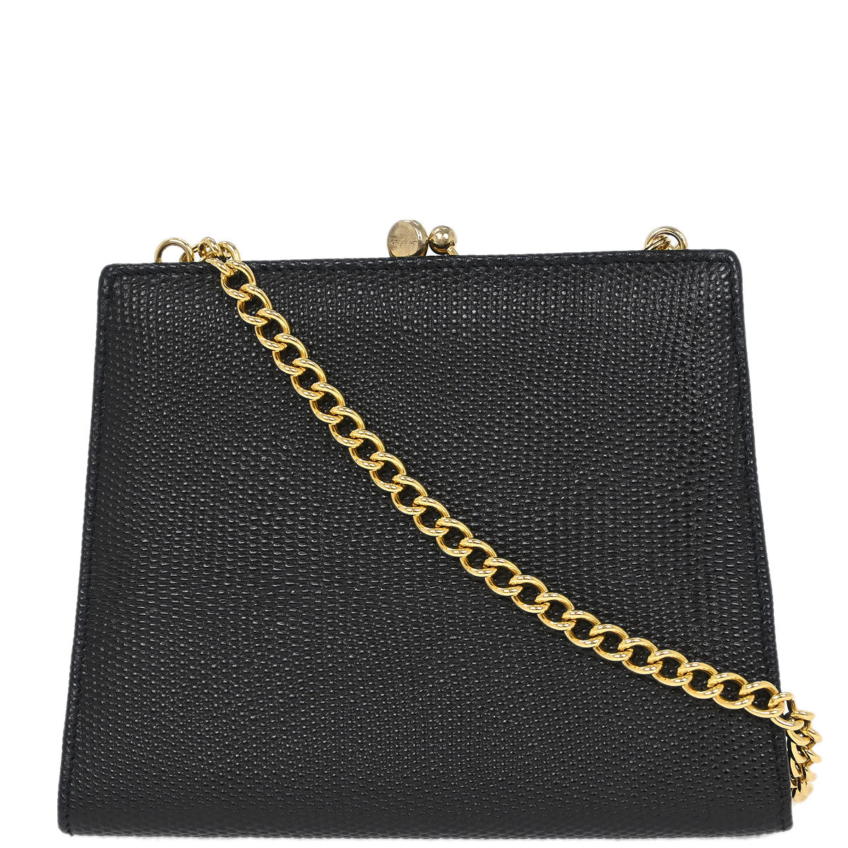 Salvatore Ferragamo Black Vara Bow Chain Shoulder Bag