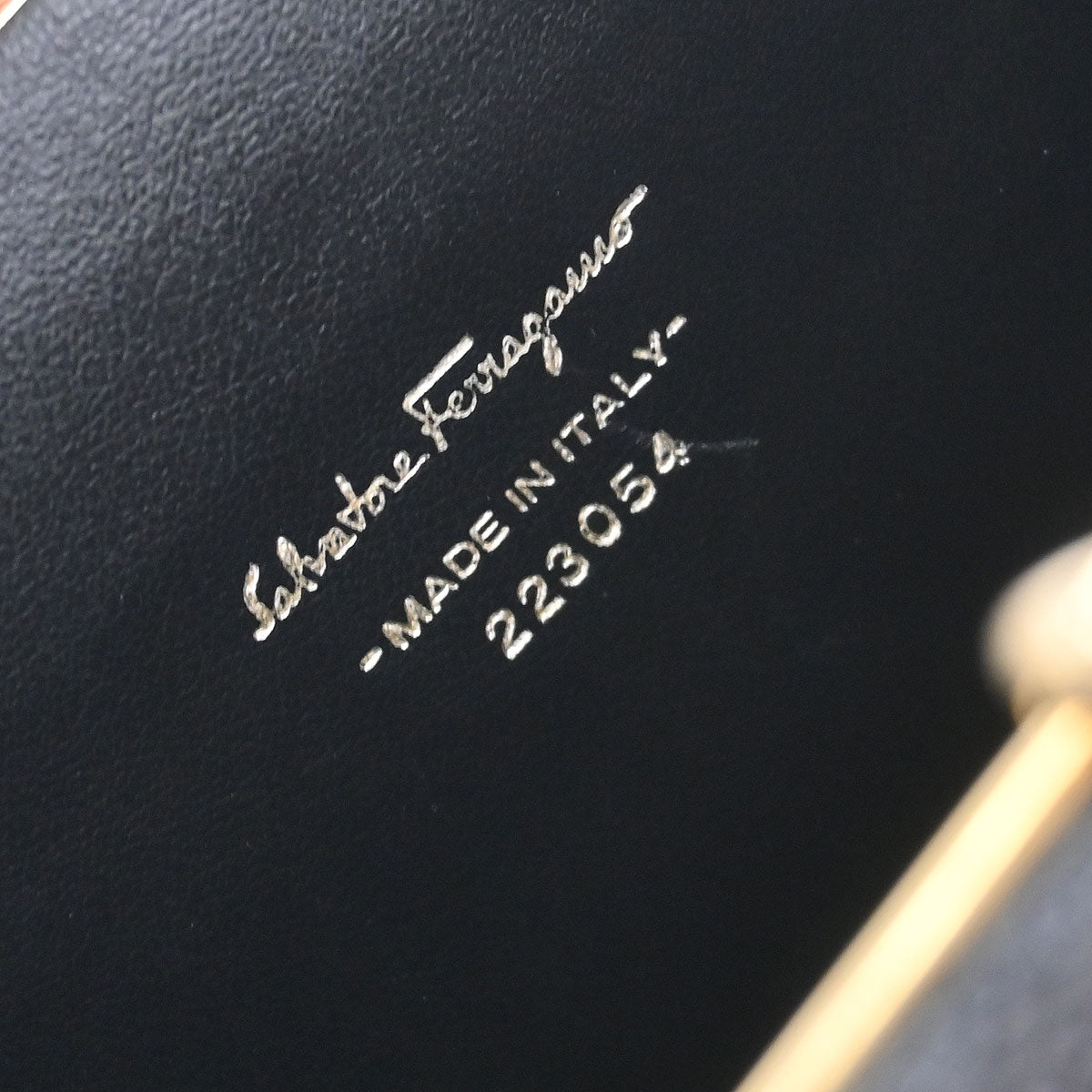 Salvatore Ferragamo Black Vara Bow Chain Shoulder Bag