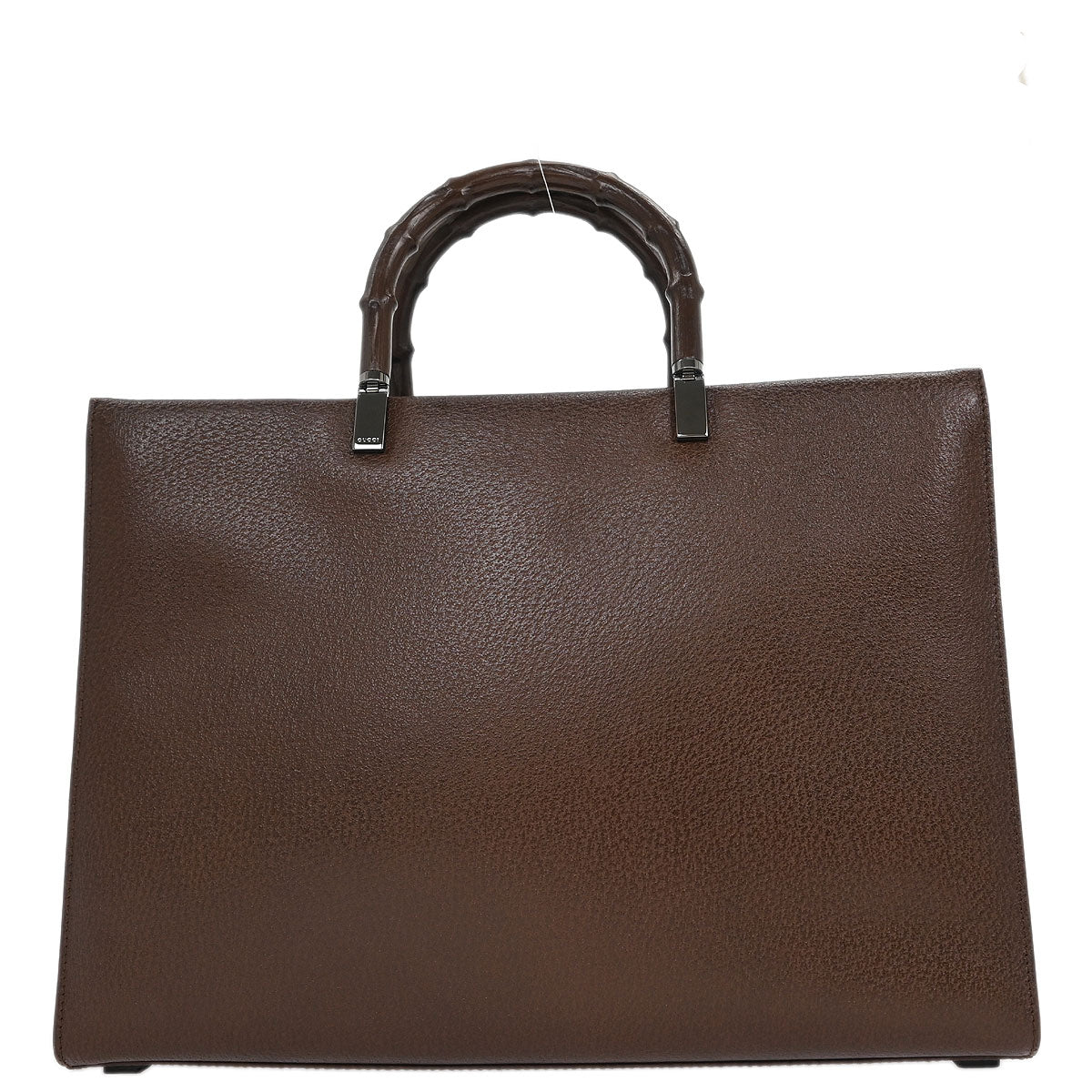 Gucci Brown Pigskin Bamboo Tote Bag