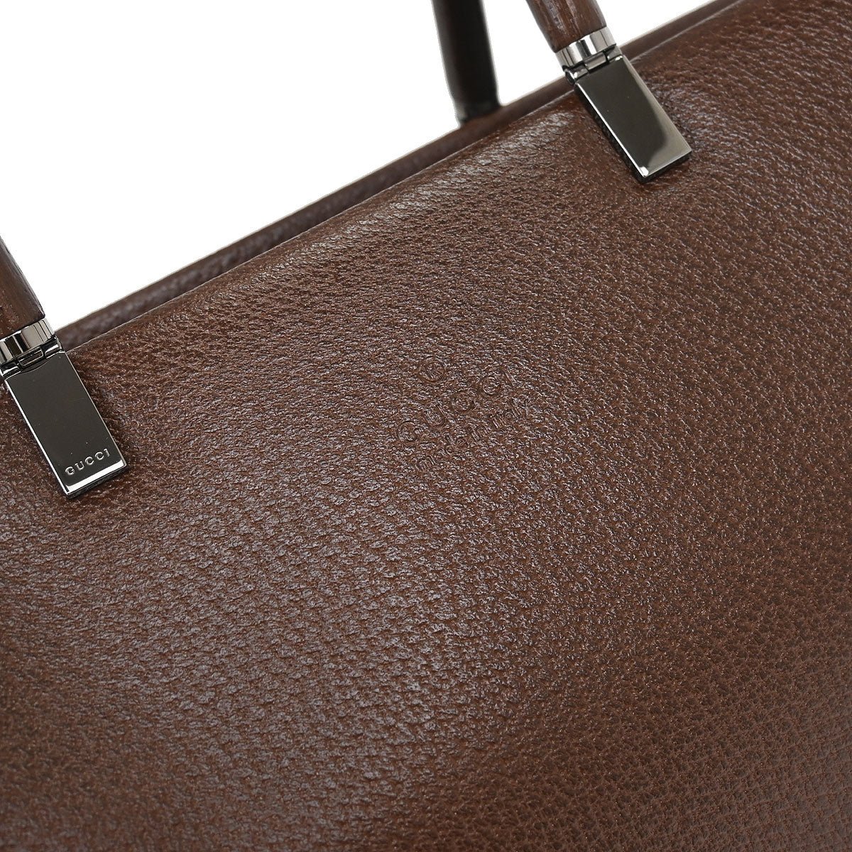 Gucci Brown Pigskin Bamboo Tote Bag