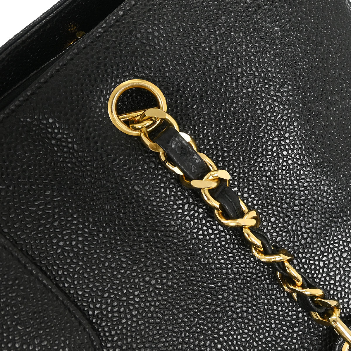 Chanel Black Caviar Supermodel Shoulder Tote Bag
