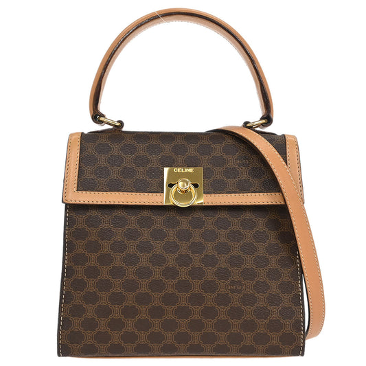 Celine Brown Macadam 2way Shoulder Handbag